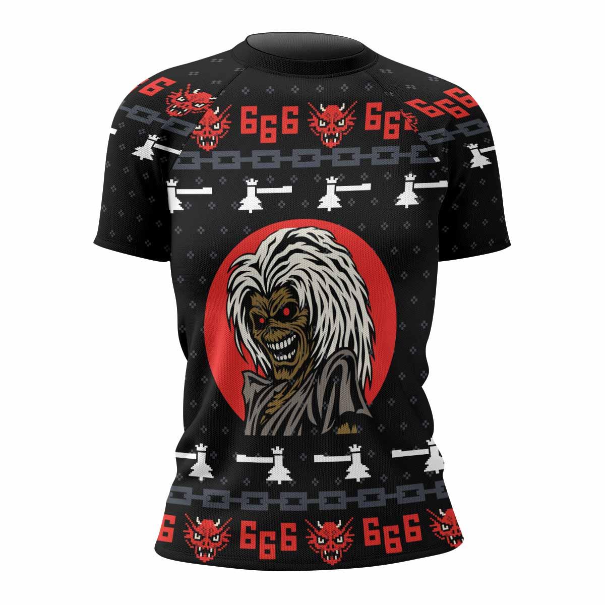 Iron Maiden Women's Rash Guard Short Sleeve - front view mockup