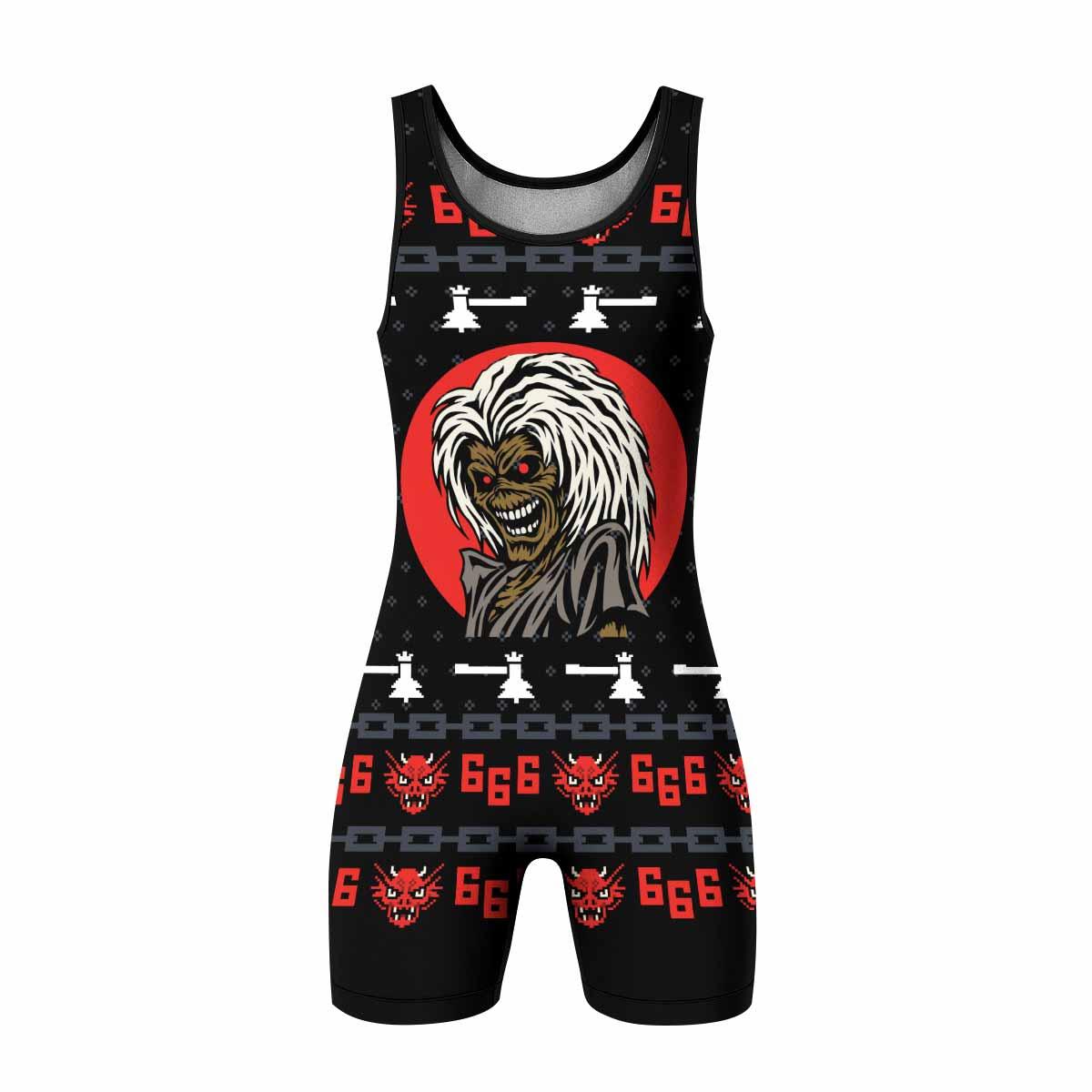 Iron Maiden Wrestling Singlet - front view mockup