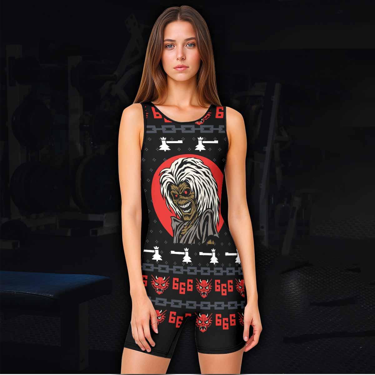 Iron Maiden Wrestling Singlet - women's lifestyle view