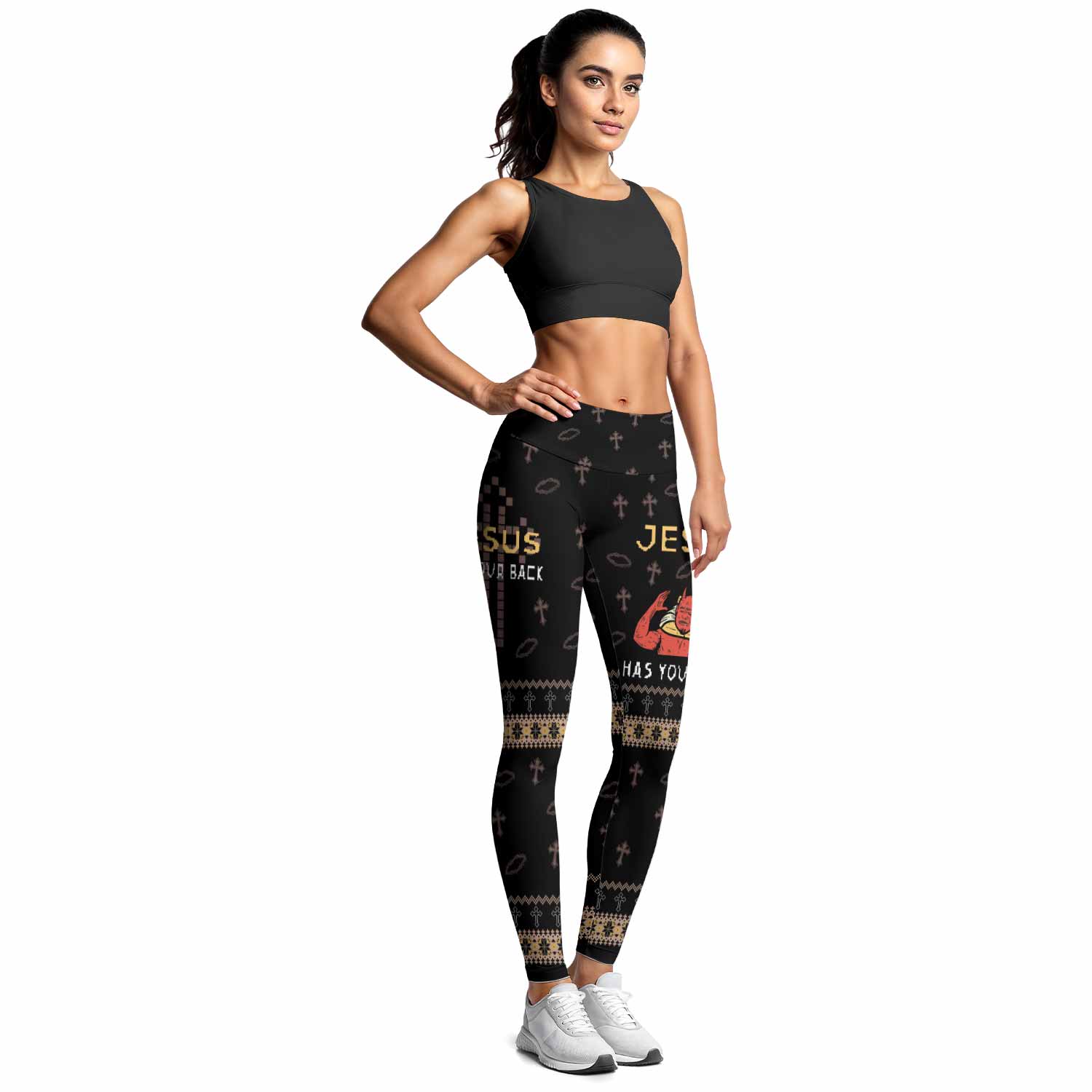 Jesus Has Your Back Women's Leggings - lifestyle view