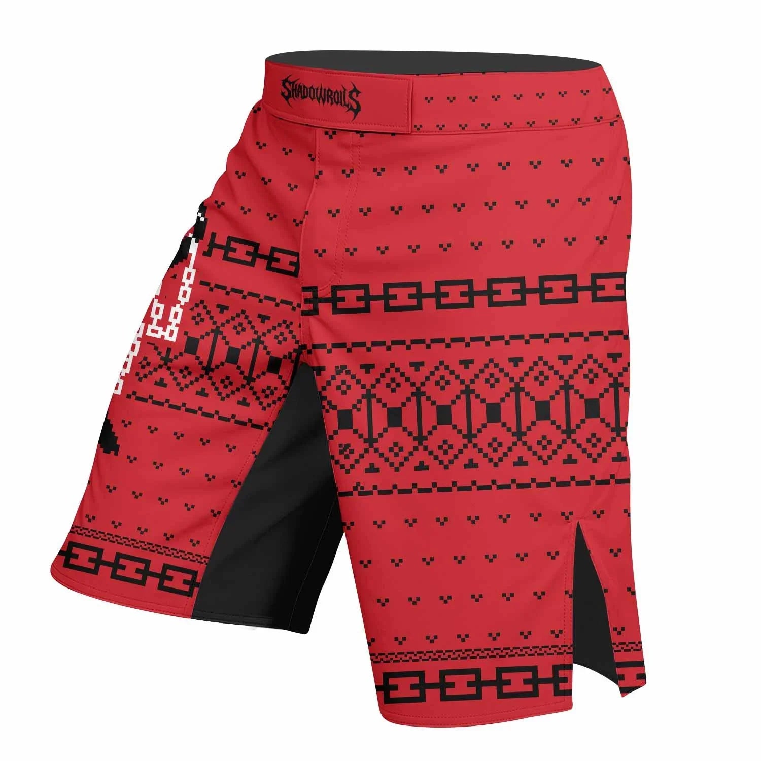 Krampus Christmas Mixed Martial Arts Shorts - left side mockup