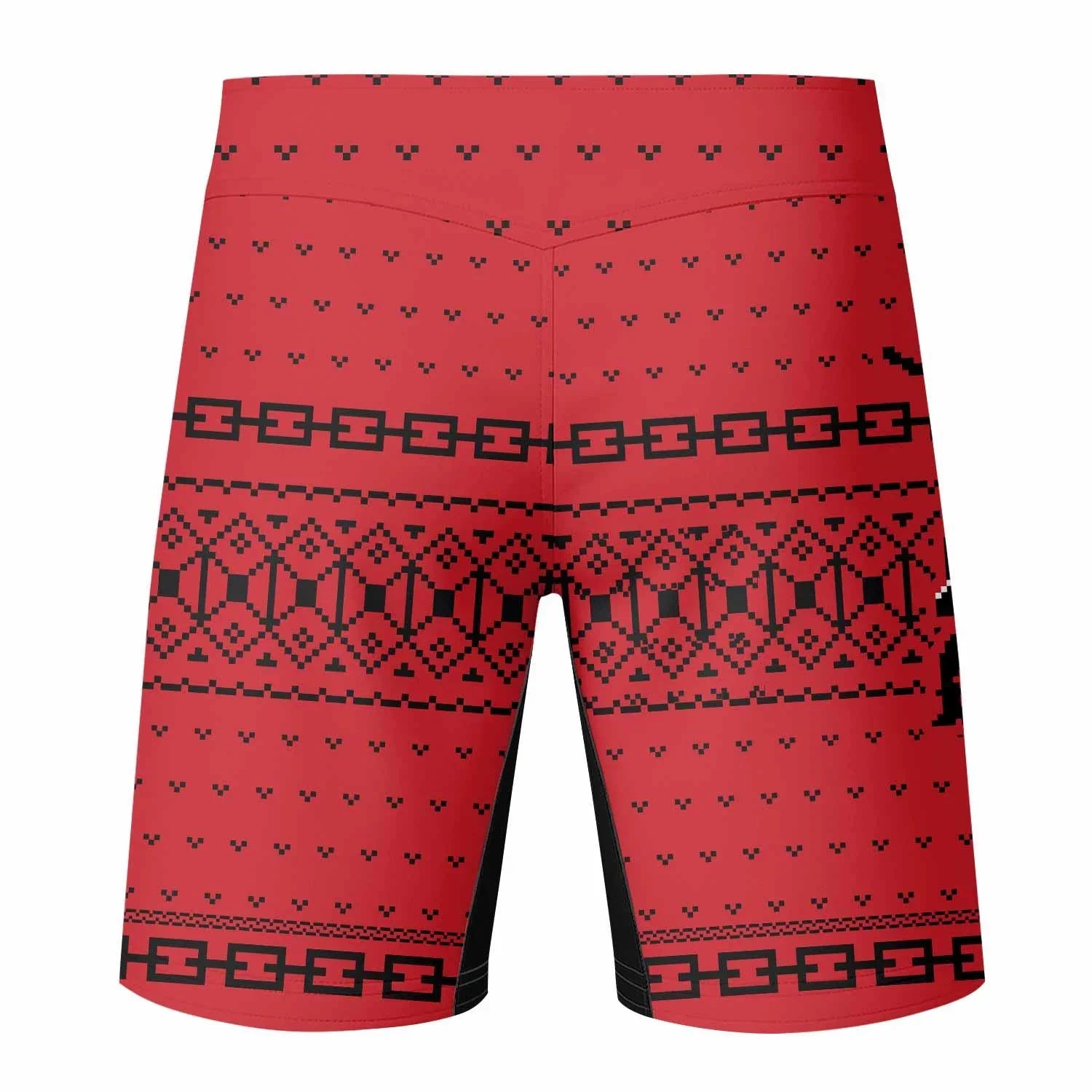 Krampus Christmas Mixed Martial Arts Shorts - back view mockup