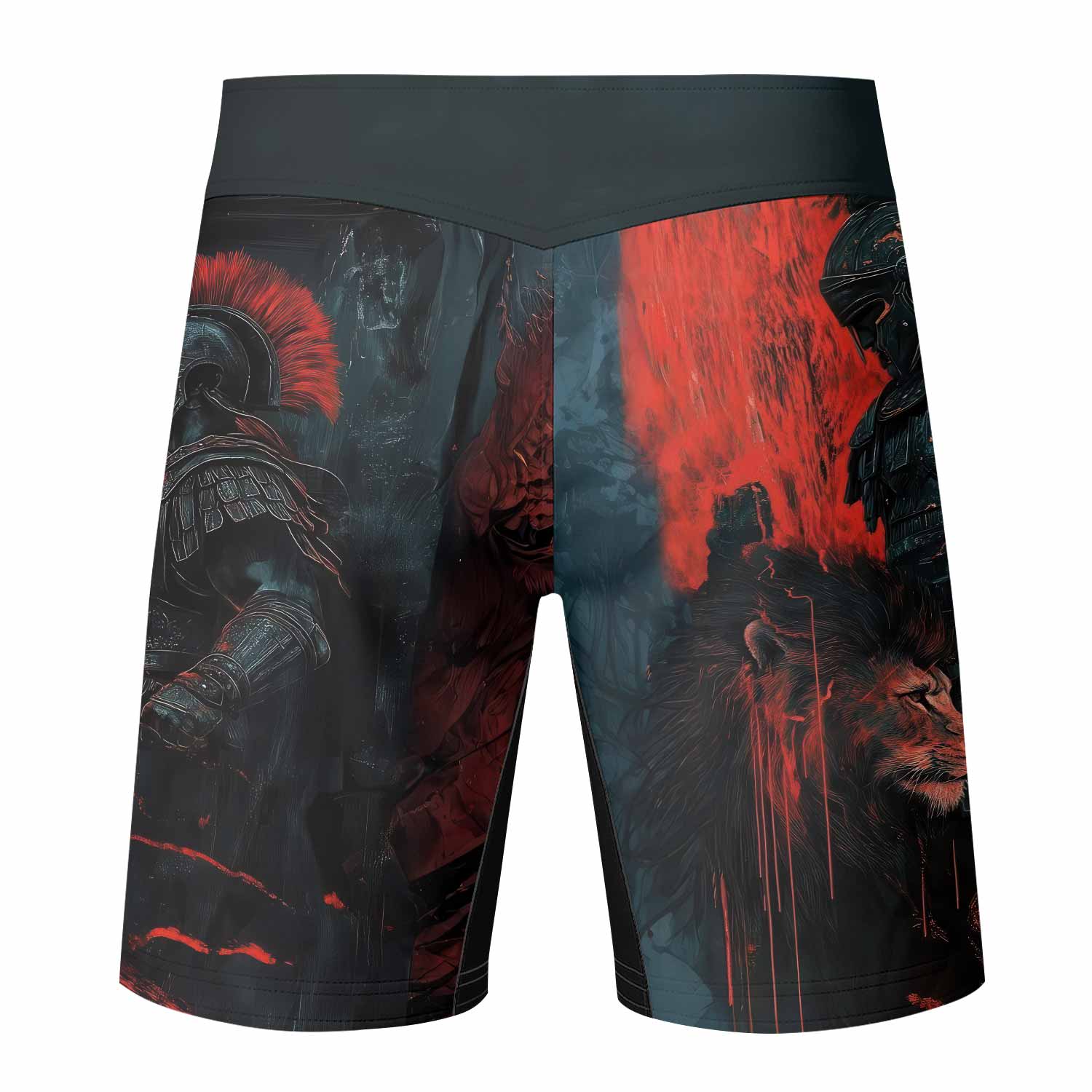 Legion of Blood Fight Shorts - back view mockup
