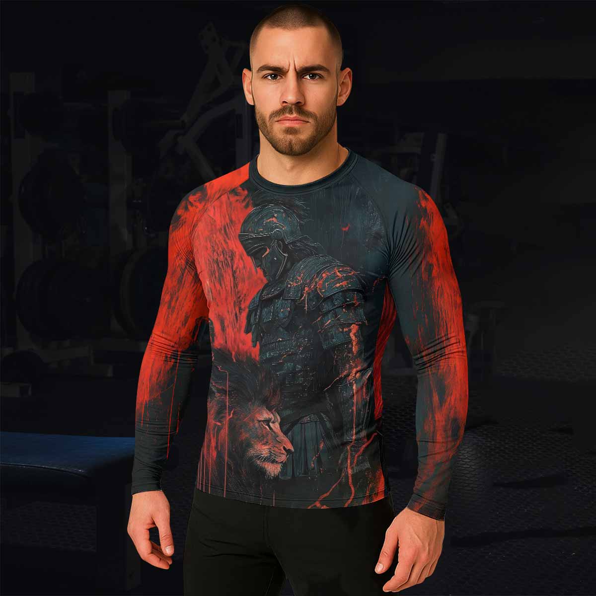 Legion of Blood Men's Rash Guard Long Sleeve - lifestyle view