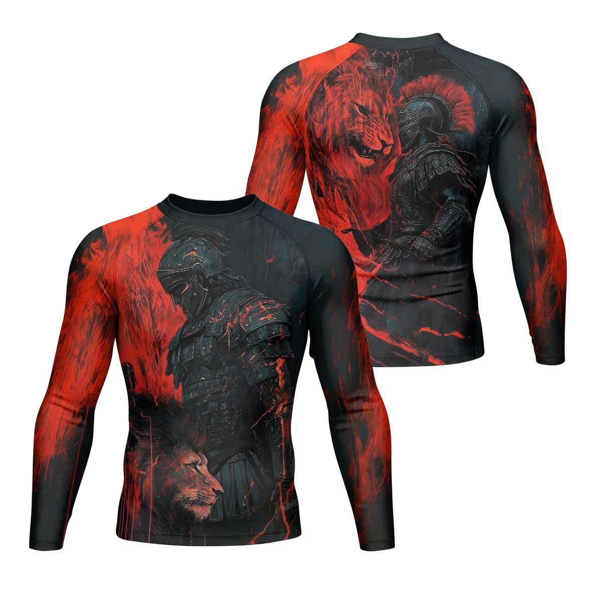 Legion of Blood Men's Rash Guard Long Sleeve - front and back view