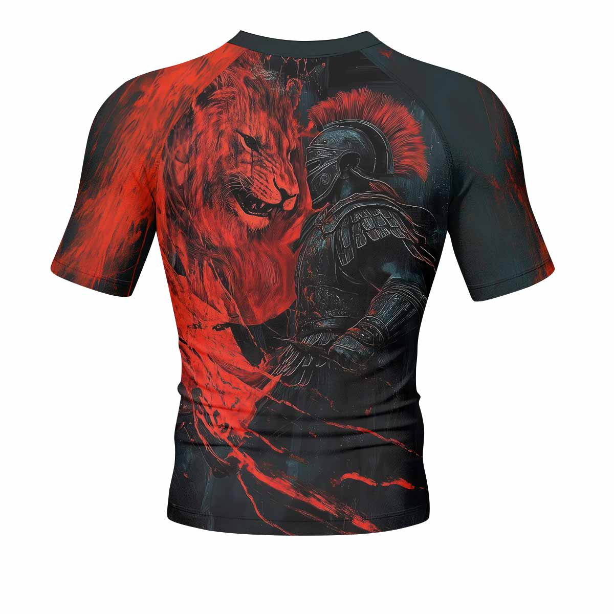 Legion of Blood Men's Rash Guard Short Sleeve - back view mockup 