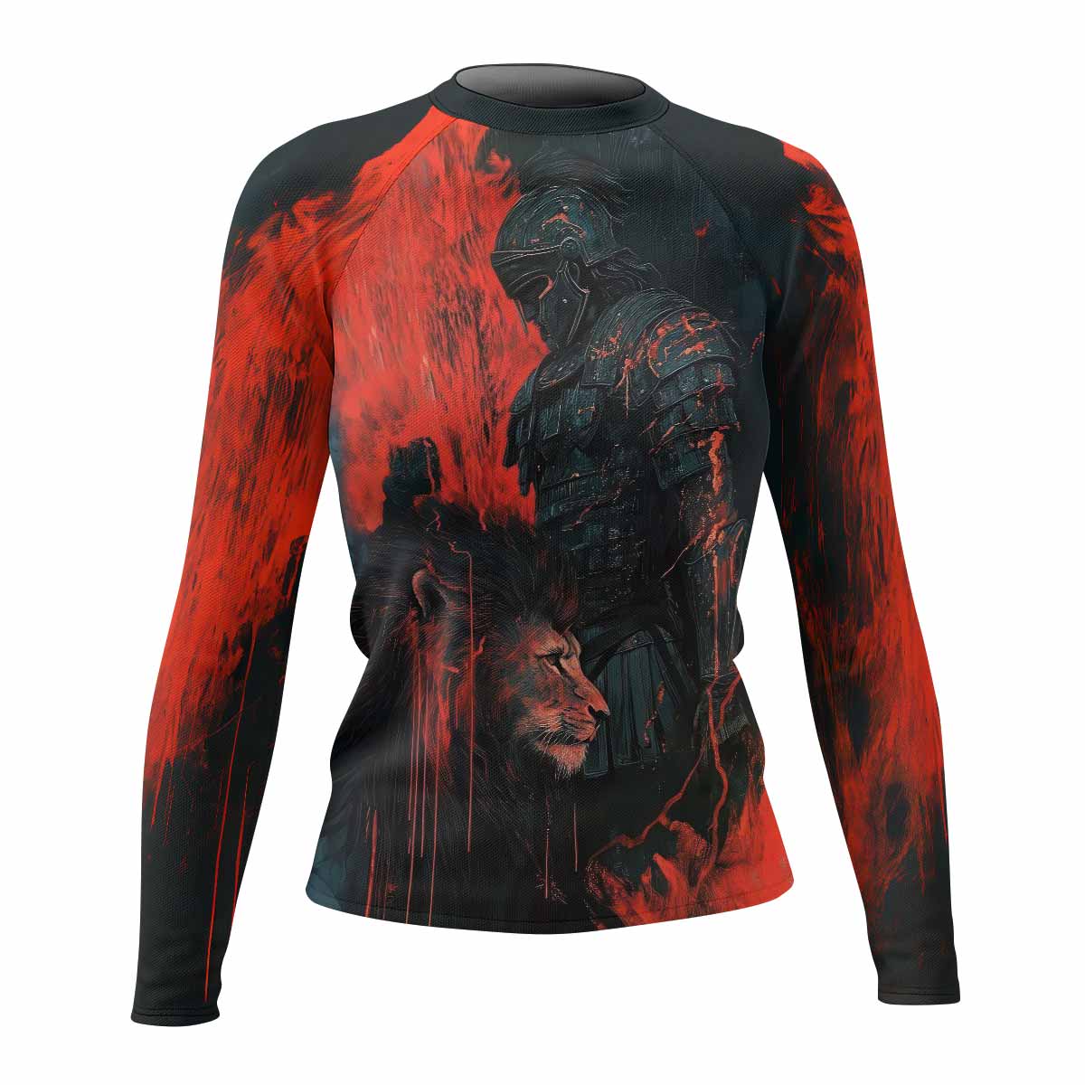 Legion of Blood Women's Rash Guard Long Sleeve - front view mockup 