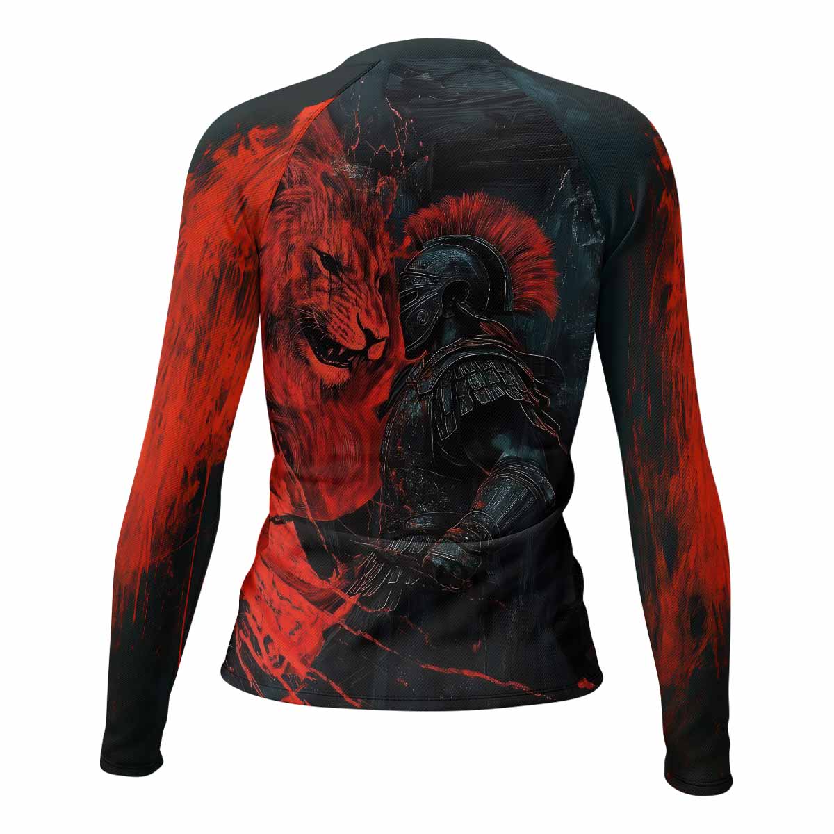 Legion of Blood Women's Rash Guard Long Sleeve - back view mockup 