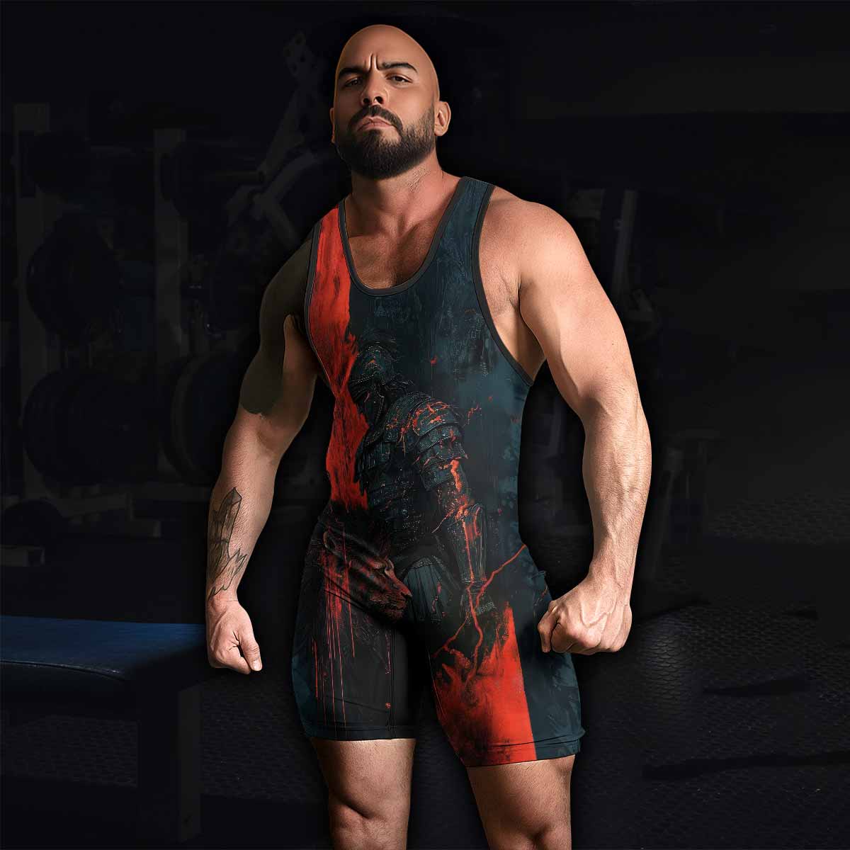Legion of Blood Wrestling Singlet - men's lifestyle view
