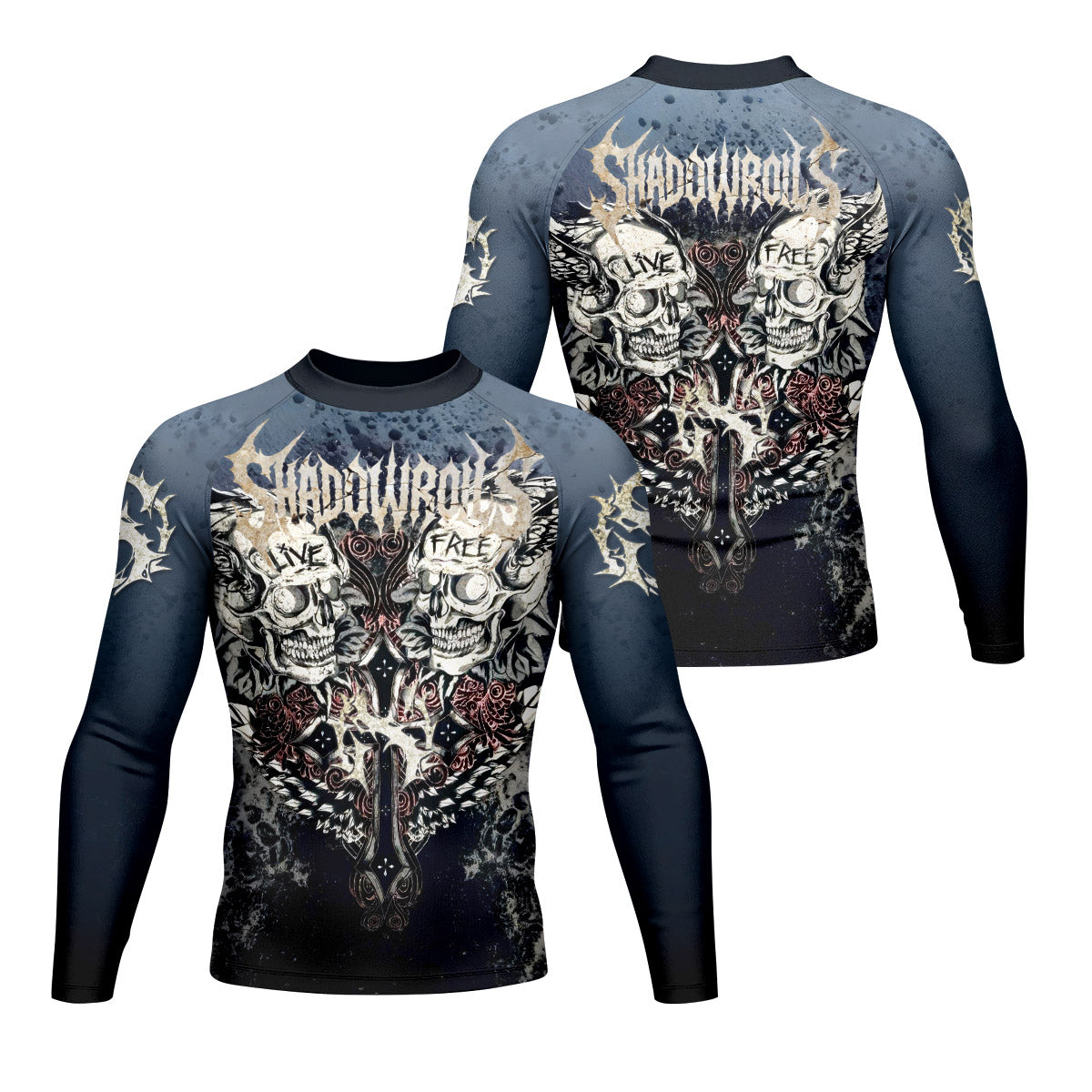 Live Free Warrior Men’s Short Sleeve Rash Guard - lifestyle view