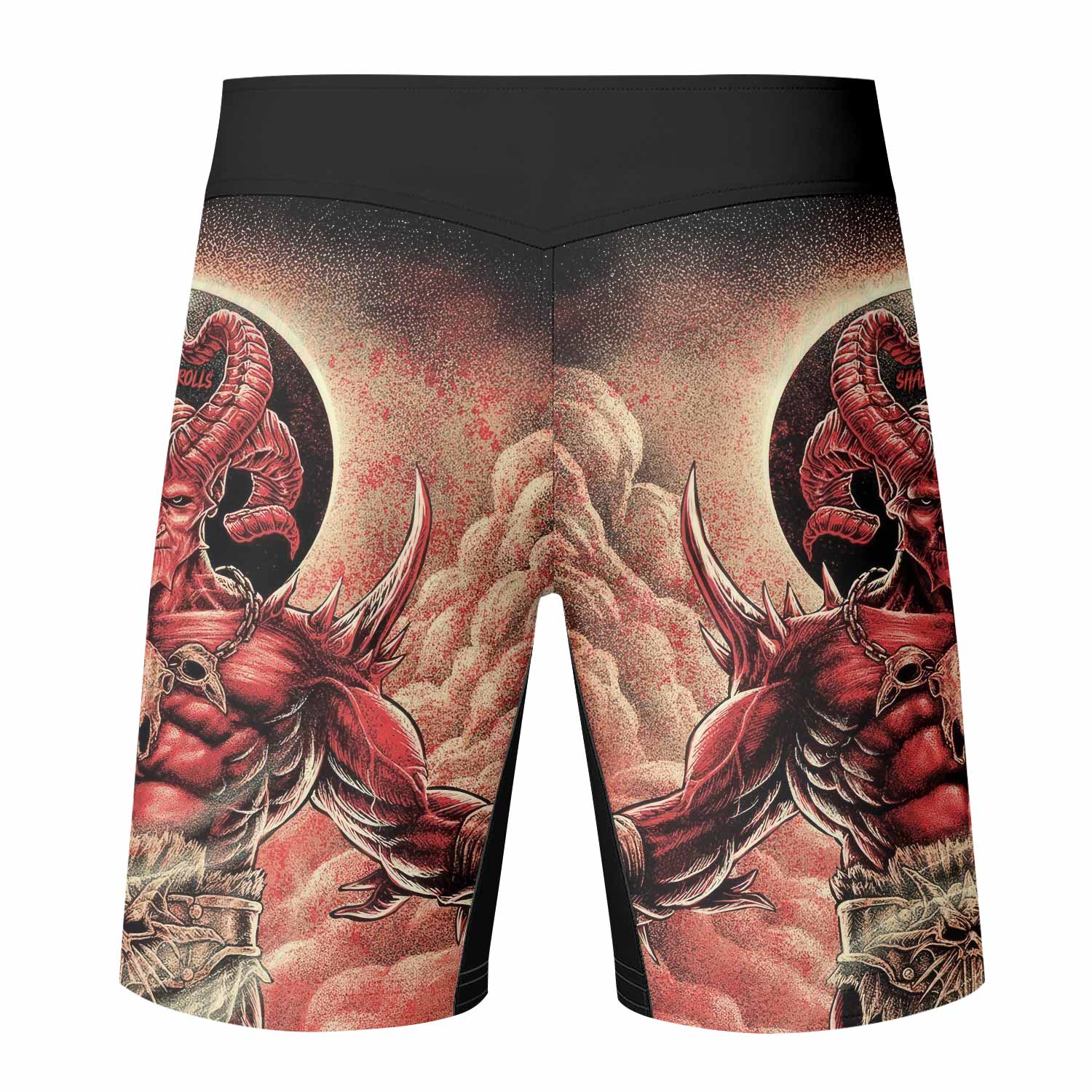 Lord of Hell Fight Shorts - back view mockup