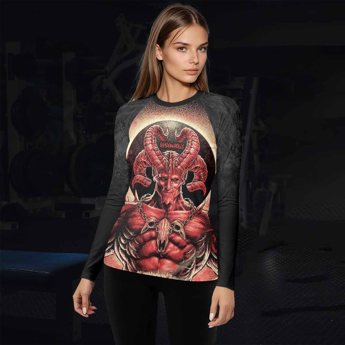 Lord of Hell Women's Rash Guard Long Sleeve - lifestyle view
