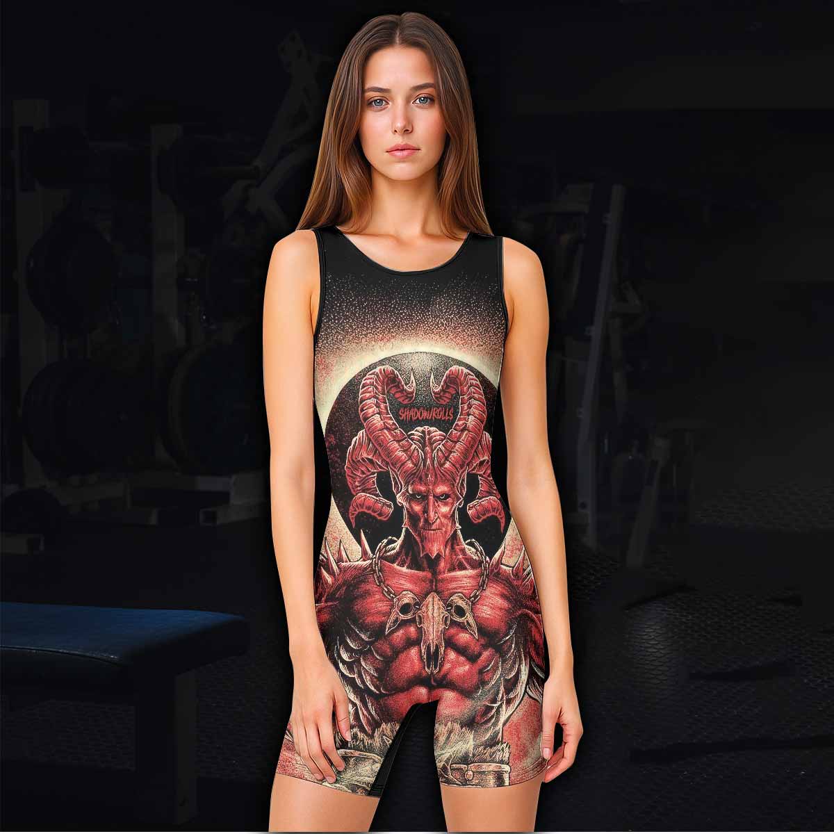 Lord of Hell Wrestling Singlet - women's lifestyle view