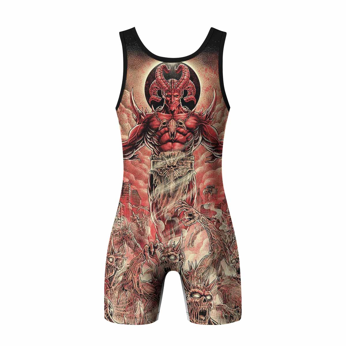 Lord of Hell Wrestling Singlet - back view mockup 