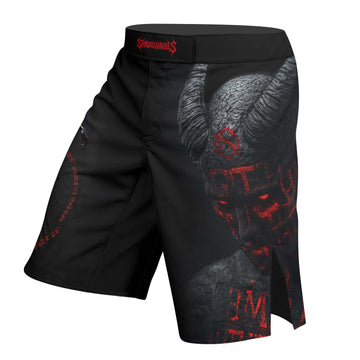 Lord of the Abyss Fight Shorts – left side mockup