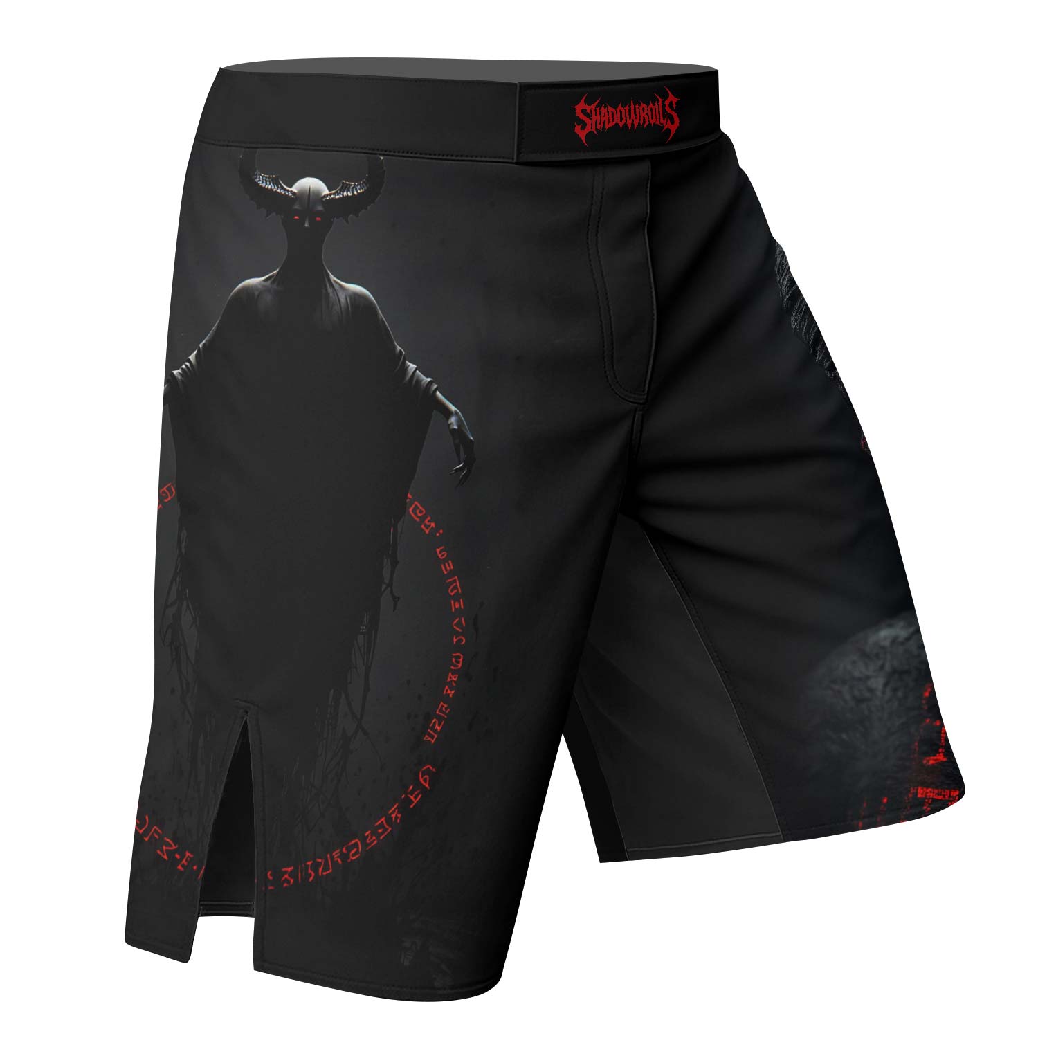 Lord of the Abyss Fight Shorts – right side mockup
