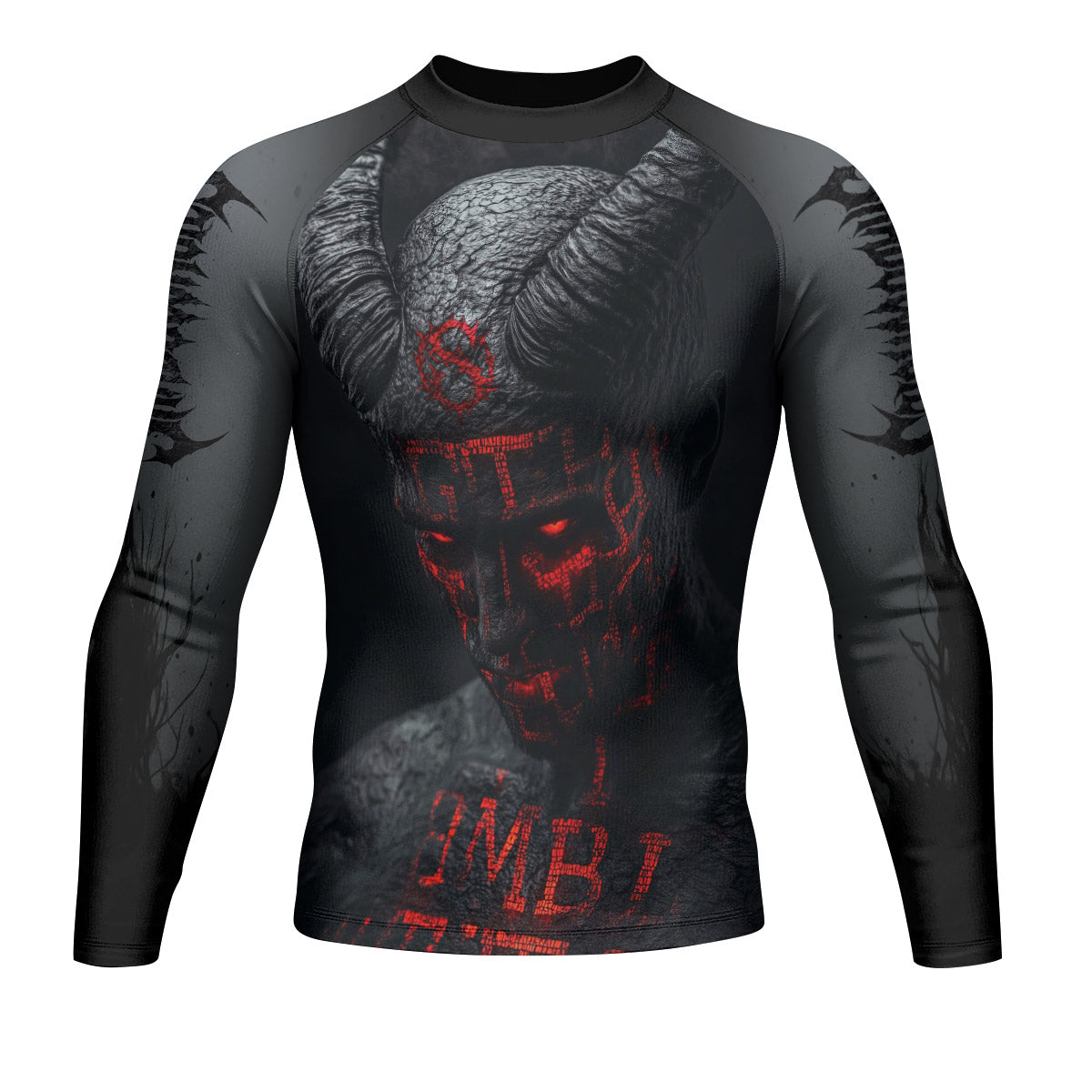 Lord of the Abyss Men’s Long Sleeve Rash Guard - front view mockup