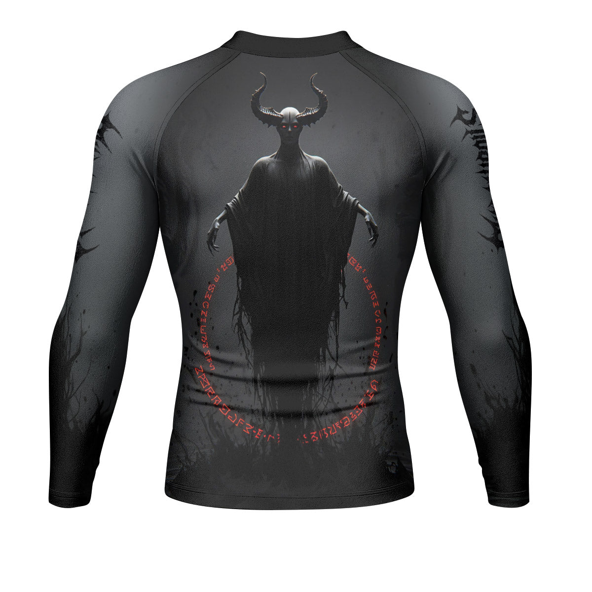 Lord of the Abyss Men’s Long Sleeve Rash Guard - back view mockup