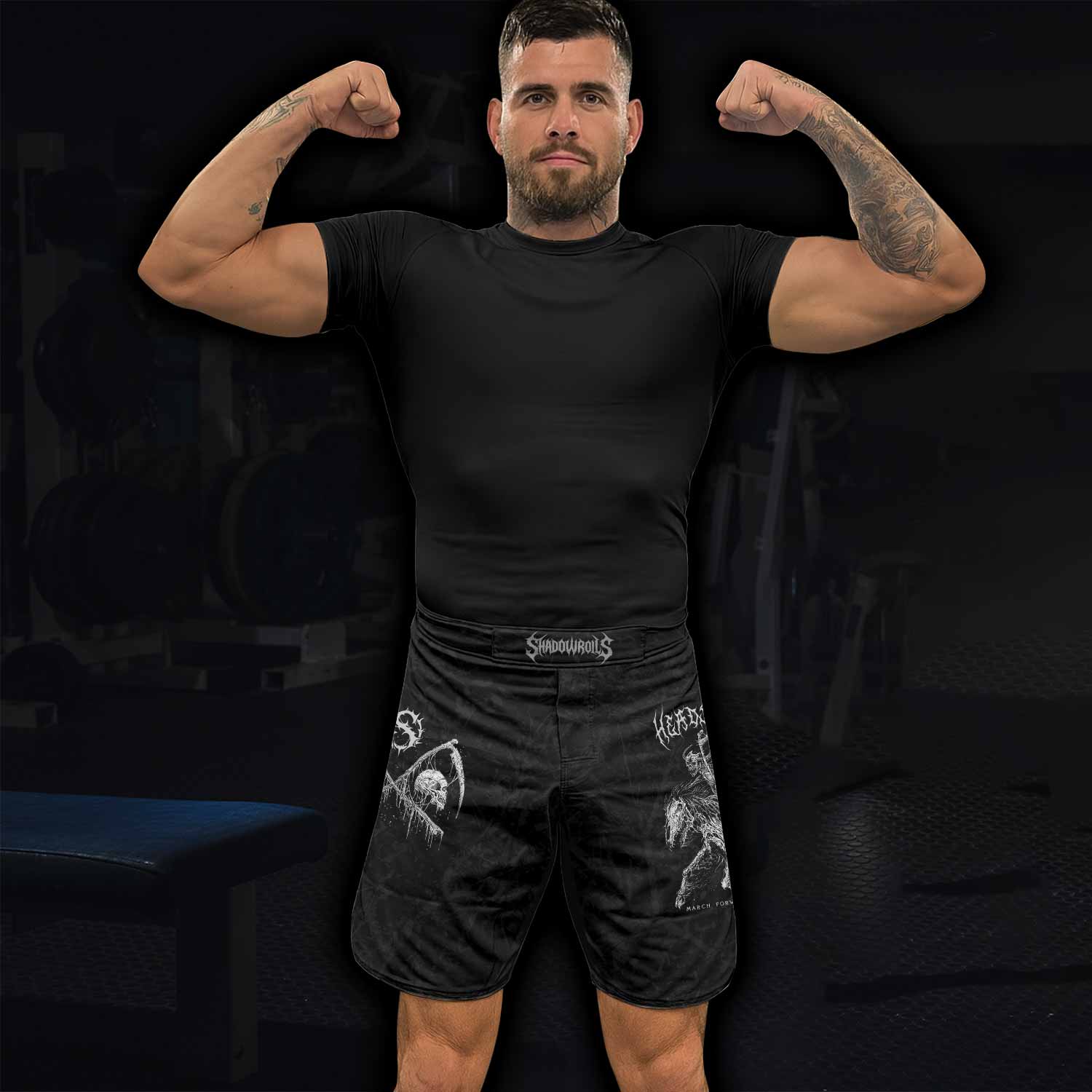 March Into Turmoil Fight Shorts Model
