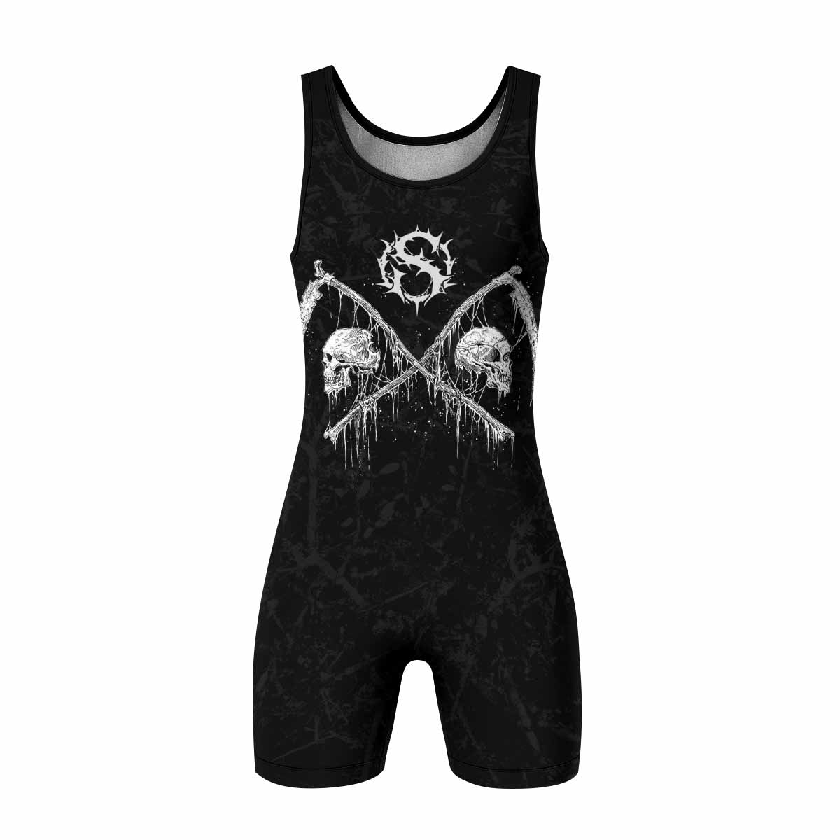 March Into Turmoil Wrestling Singlet - front view mockup