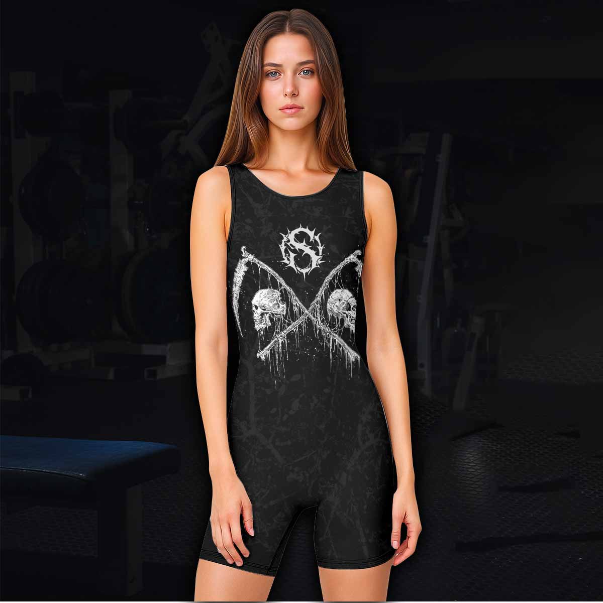 March Into Turmoil Wrestling Singlet - women's lifestyle view