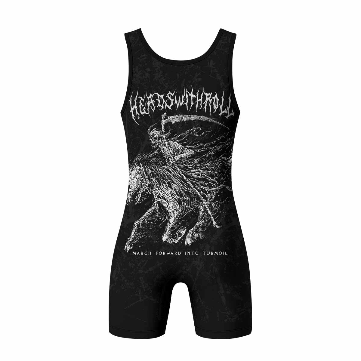 March Into Turmoil Wrestling Singlet - back view mockup