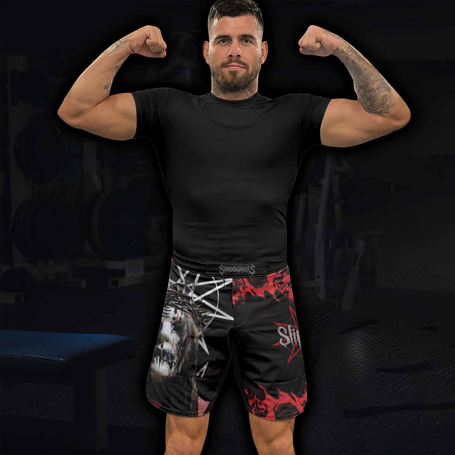 Masked Chaos Fight Shorts - lifestyle view