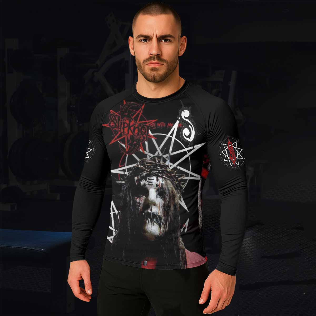 Masked Chaos Men's Rash Guard Long Sleeve - lifestyle view