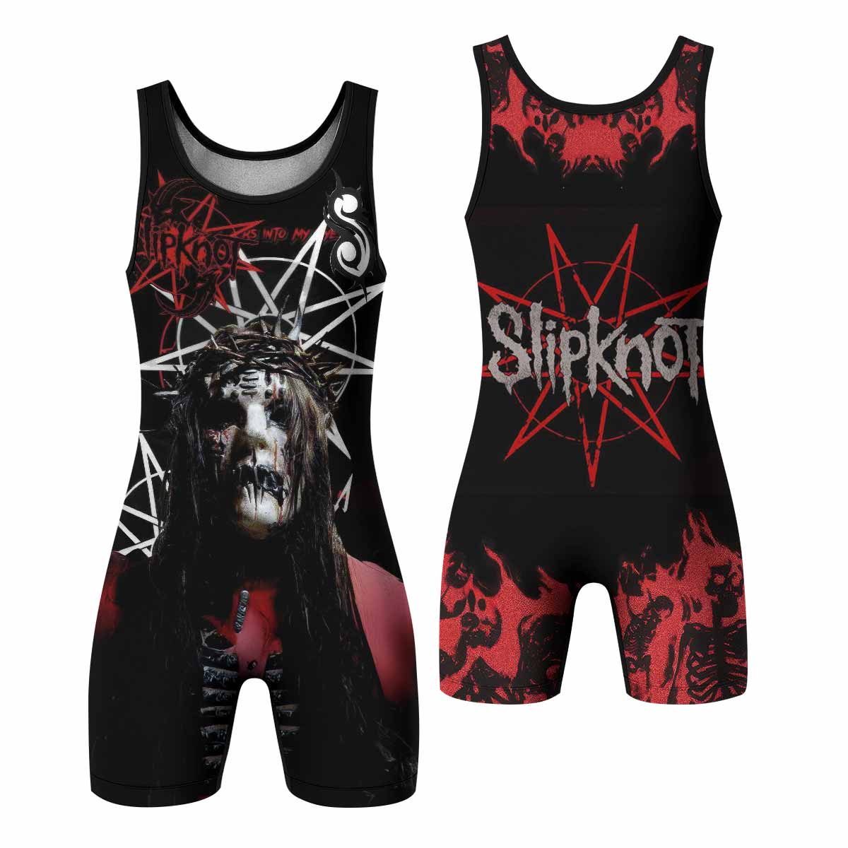 Masked Chaos Wrestling Singlet - front and back view