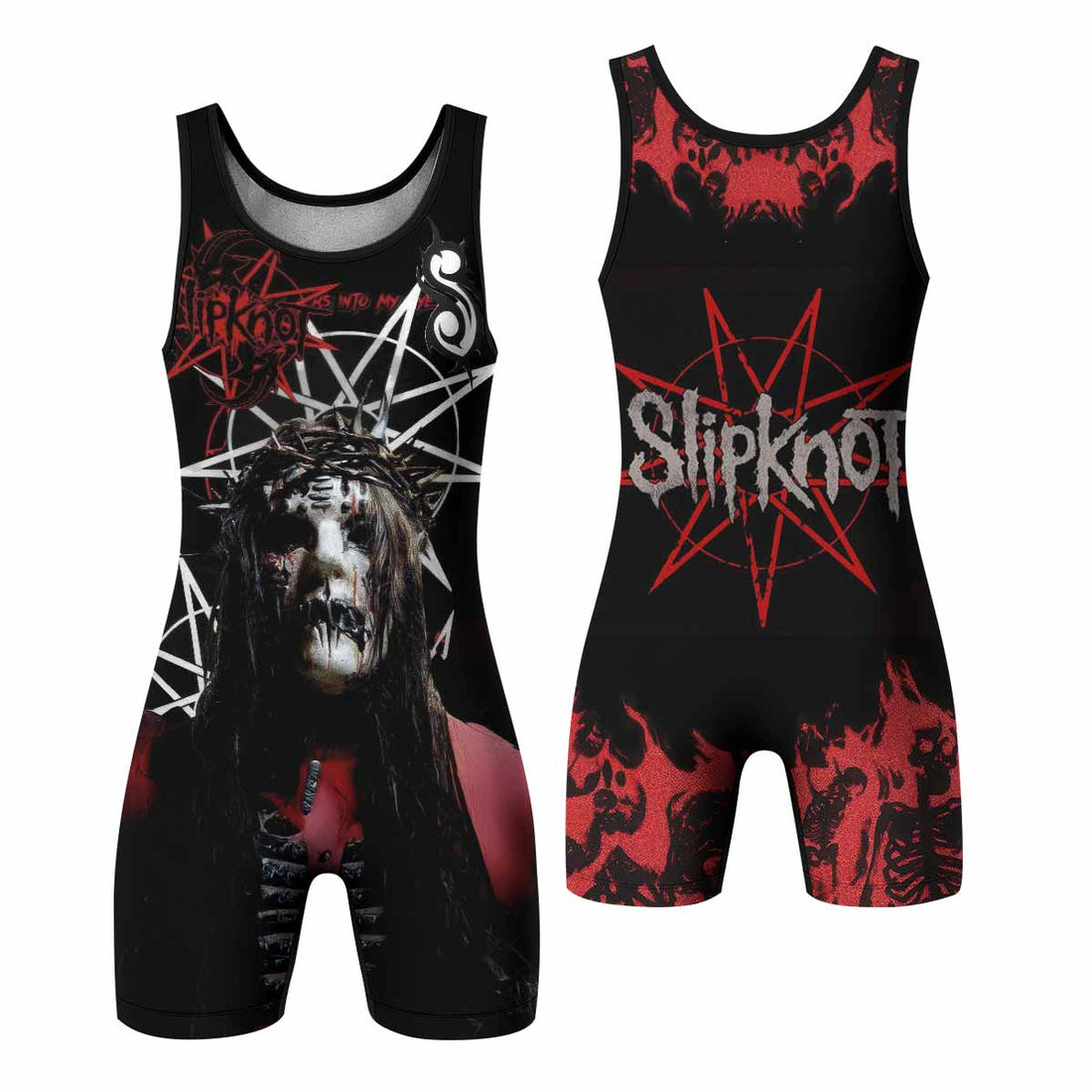Masked Chaos Wrestling Singlet - front and back view