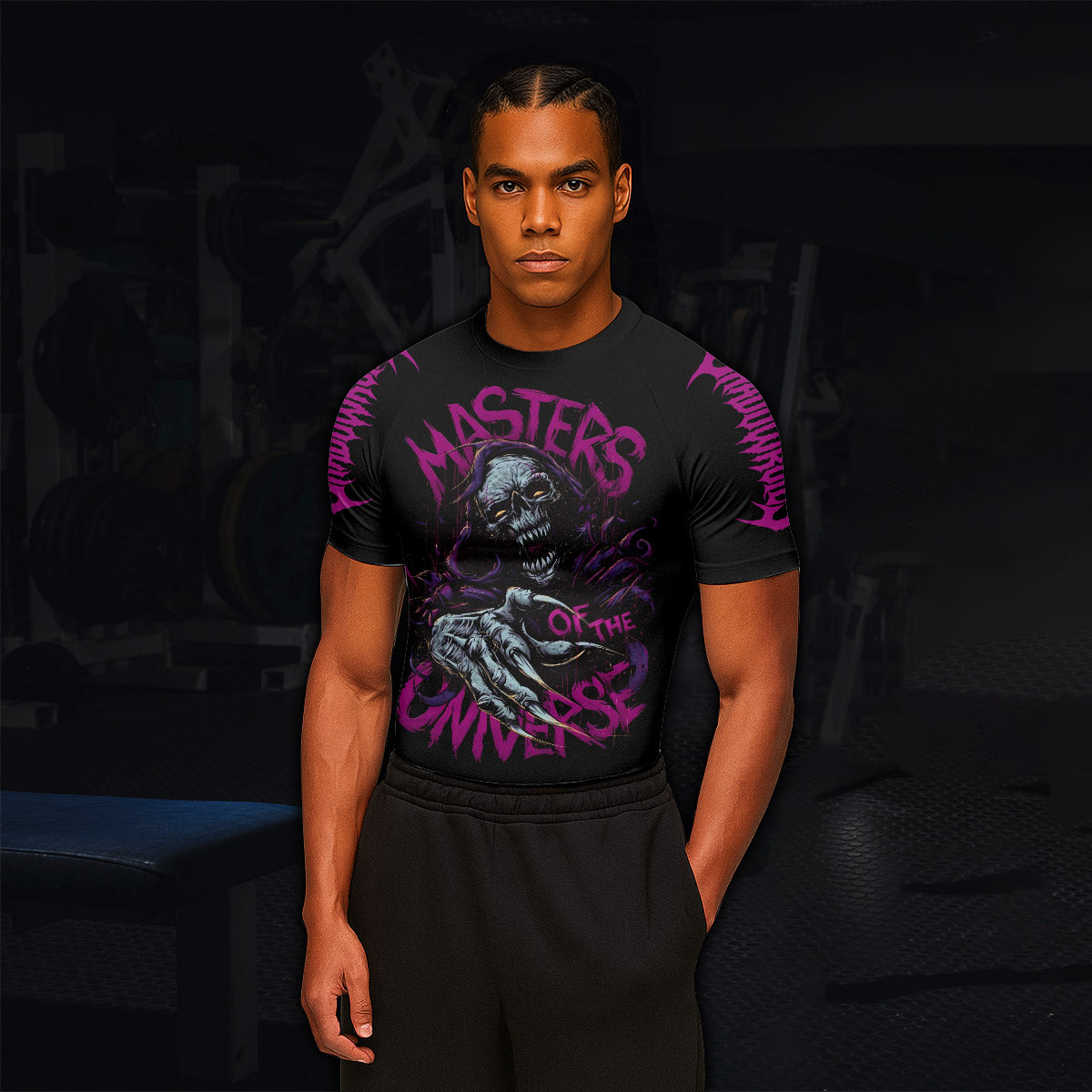 Masters of the Universe Men’s Short Sleeve Rash Guard - lifestyle view