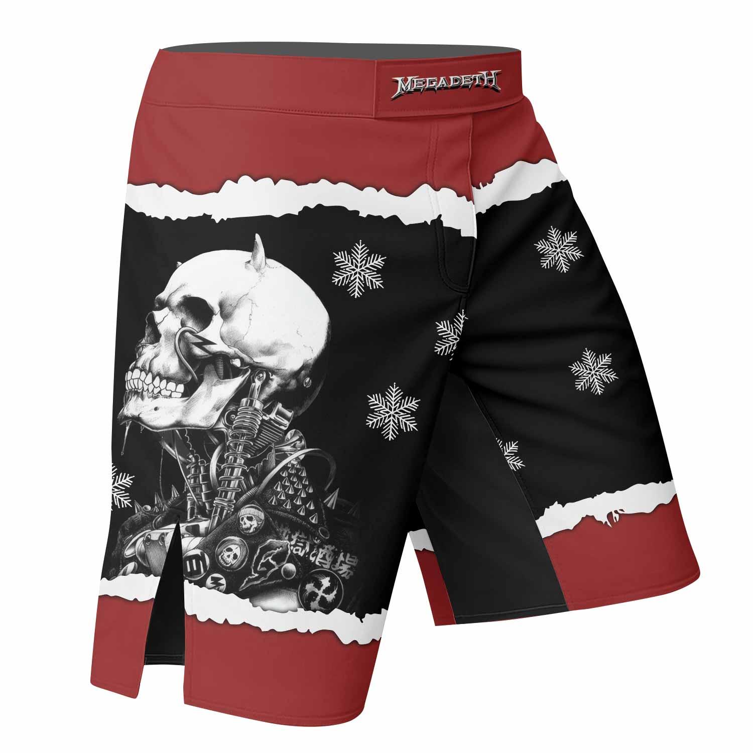 Megadeth Christmas Mixed Martial Arts Shorts - right side mockup