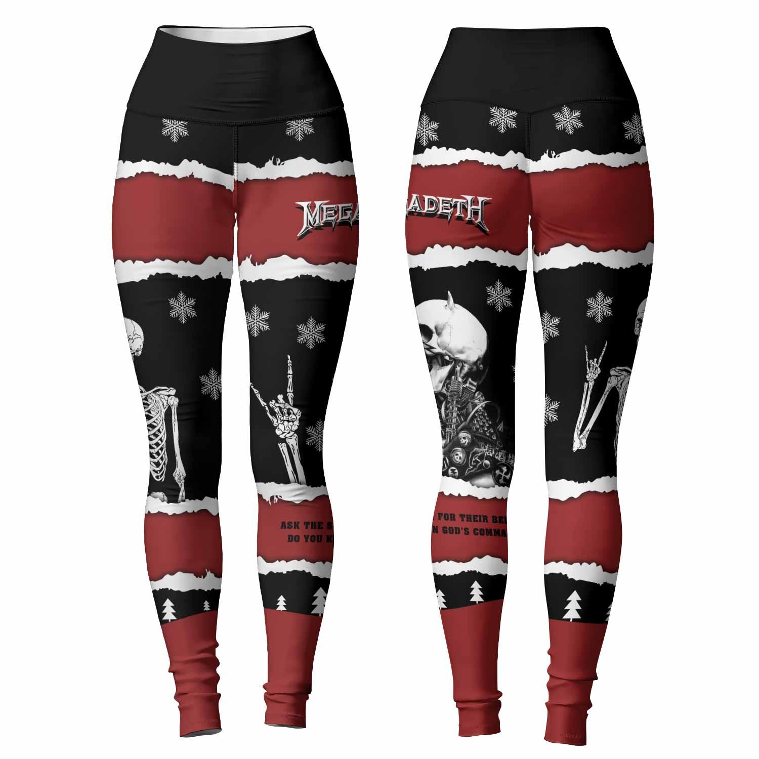 Megadeth Christmas Women's Leggings - front and back view