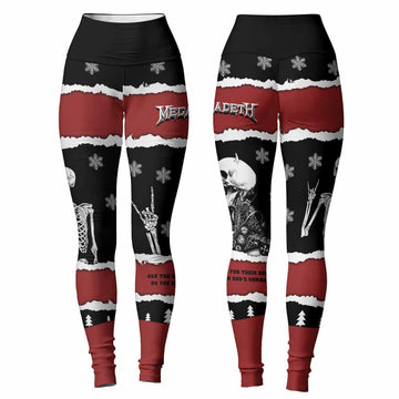 Megadeth Christmas Women's Leggings - front and back view