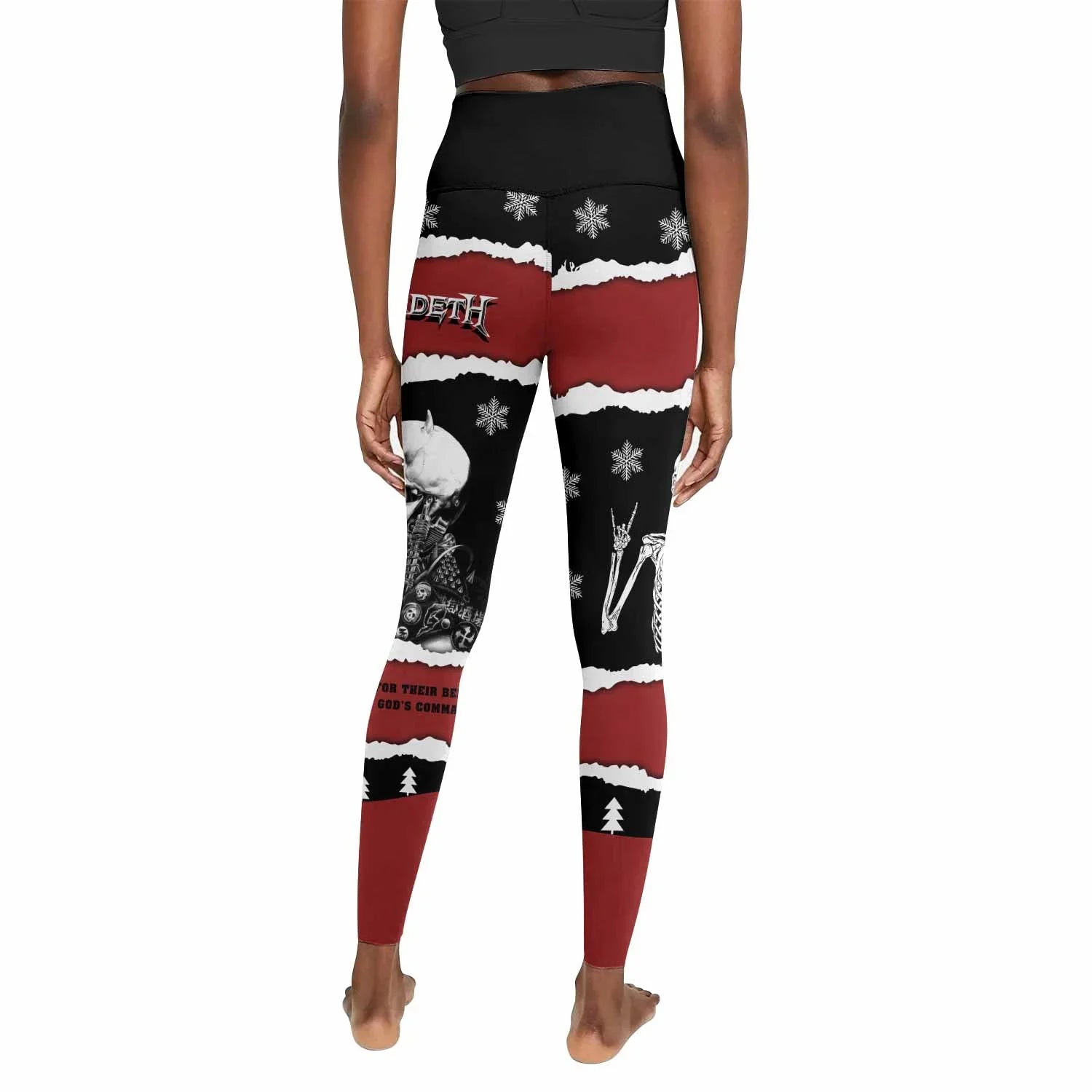 Megadeth Christmas Women's Leggings - back view mockup