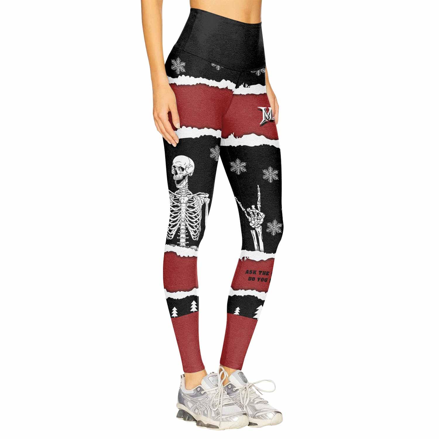 Megadeth Christmas Women's Leggings - right side mockup