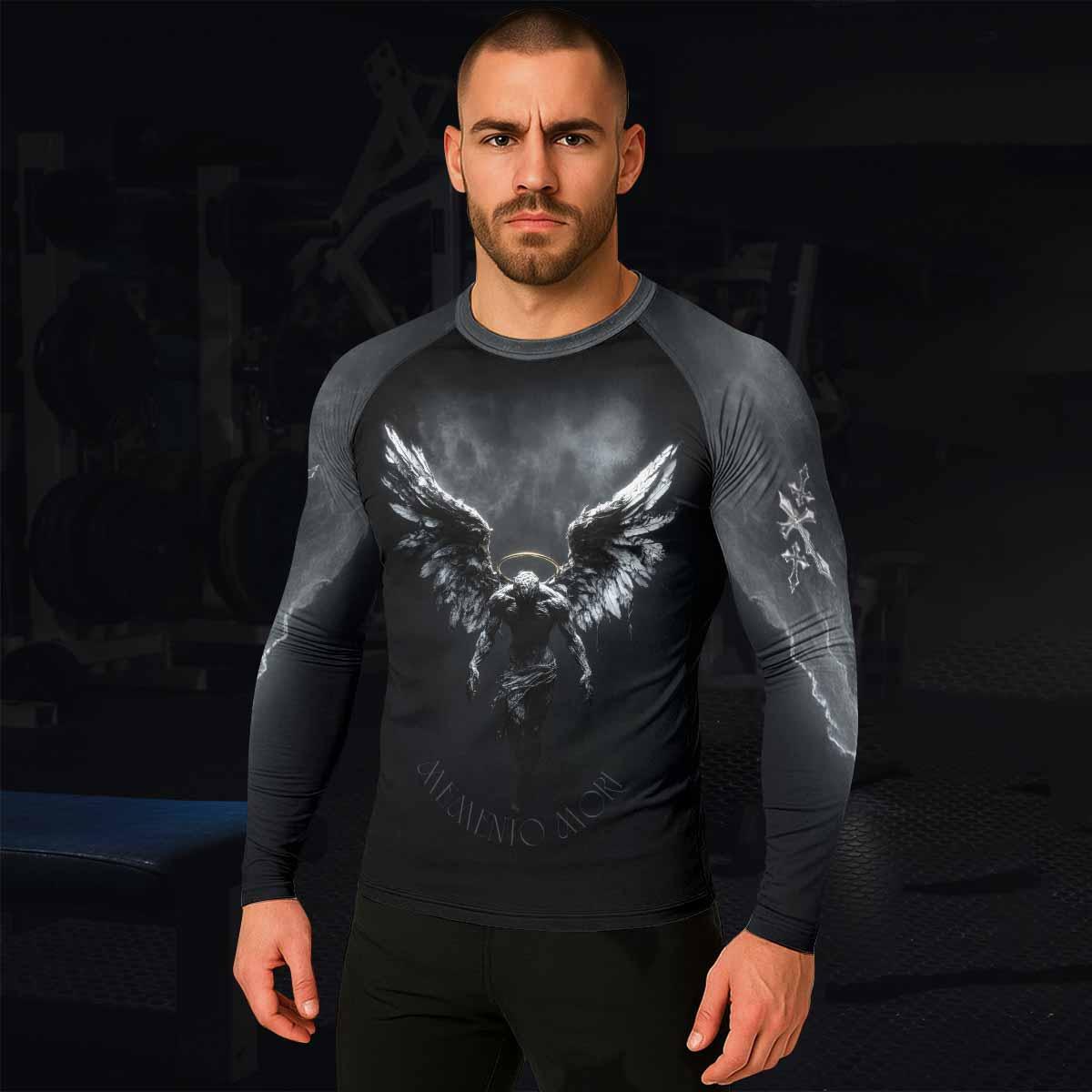 Memento Mori Men's Rash Guard Long Sleeve - lifestyle view