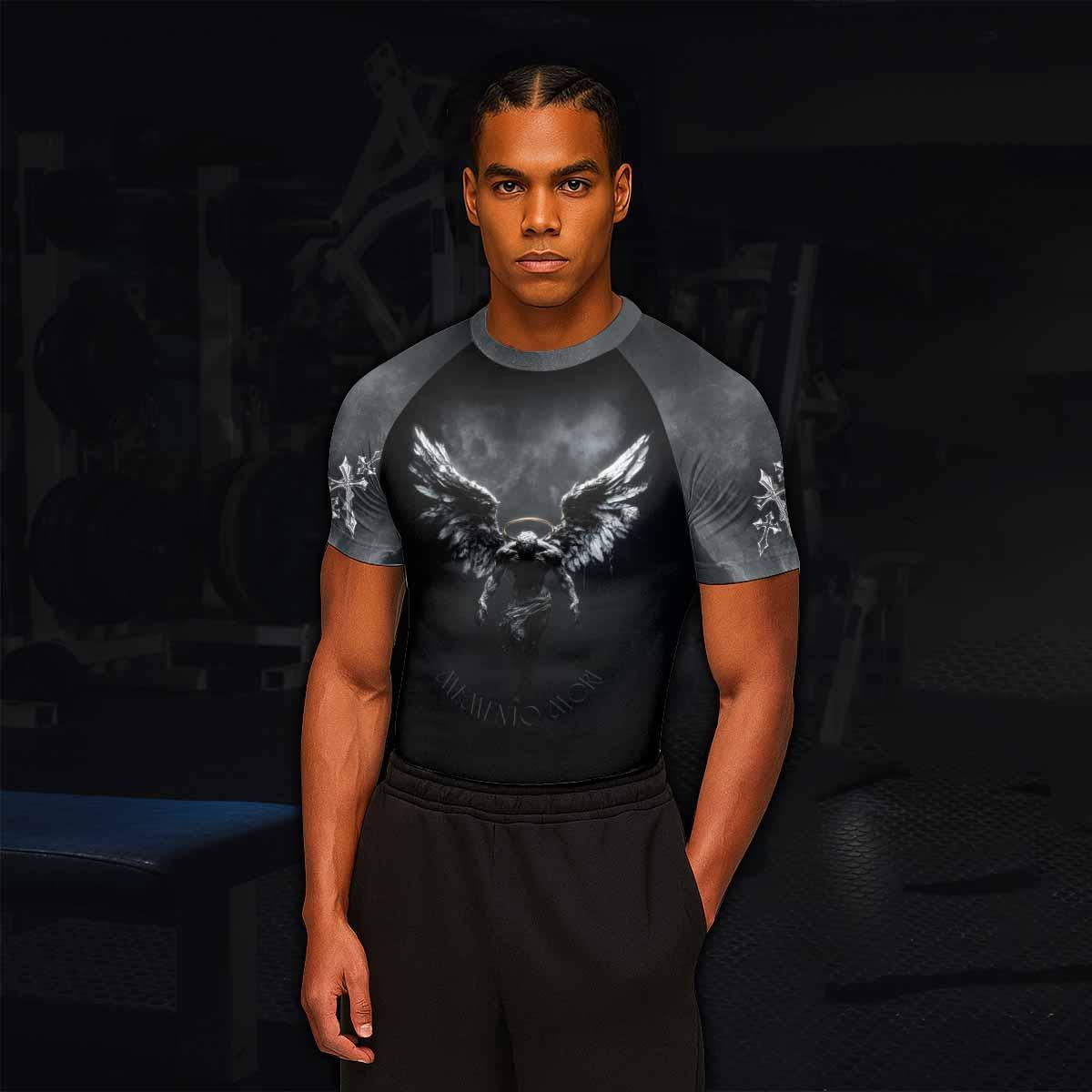 Memento Mori Men's Rash Guard Short Sleeve - lifestyle view