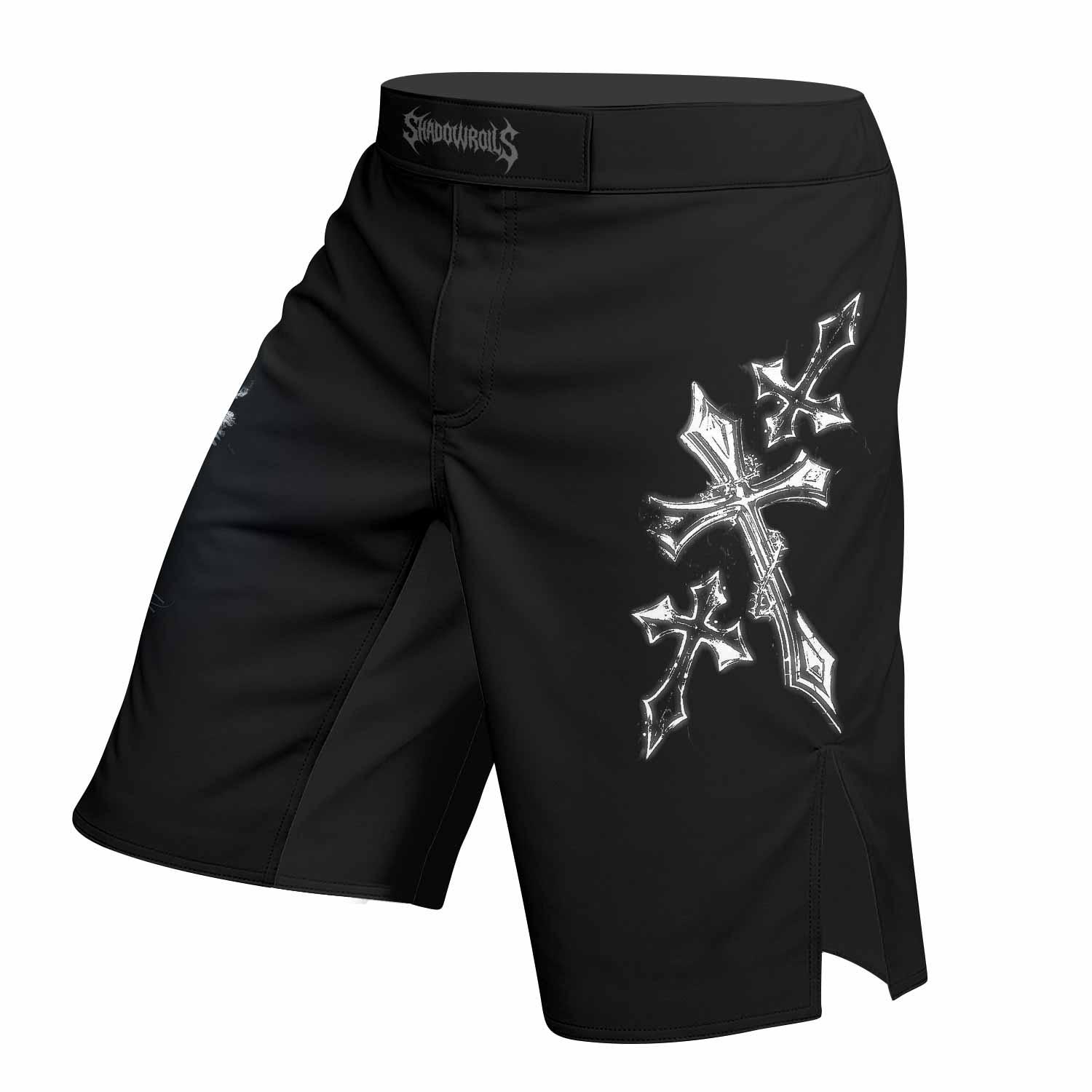 Memento Mori Mixed Martial Arts Shorts - left side mockup