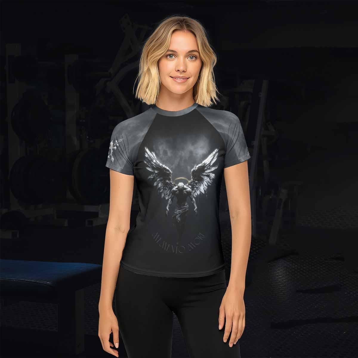 Memento Mori Women's Rash Guard Short Sleeve - lifestyle view