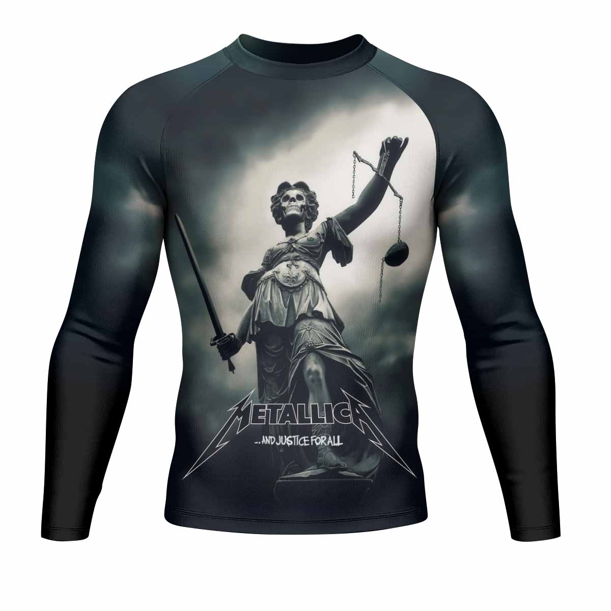 Metallica And Justice For All Men's Rash Guard Long Sleeve - front view mockup