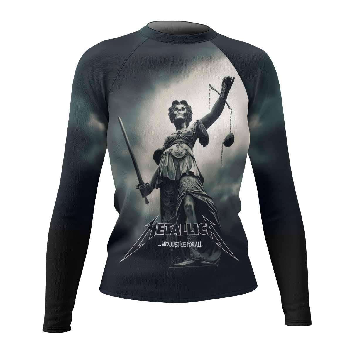Metallica And Justice For All Women's Rash Guard Long Sleeve - front view mockup