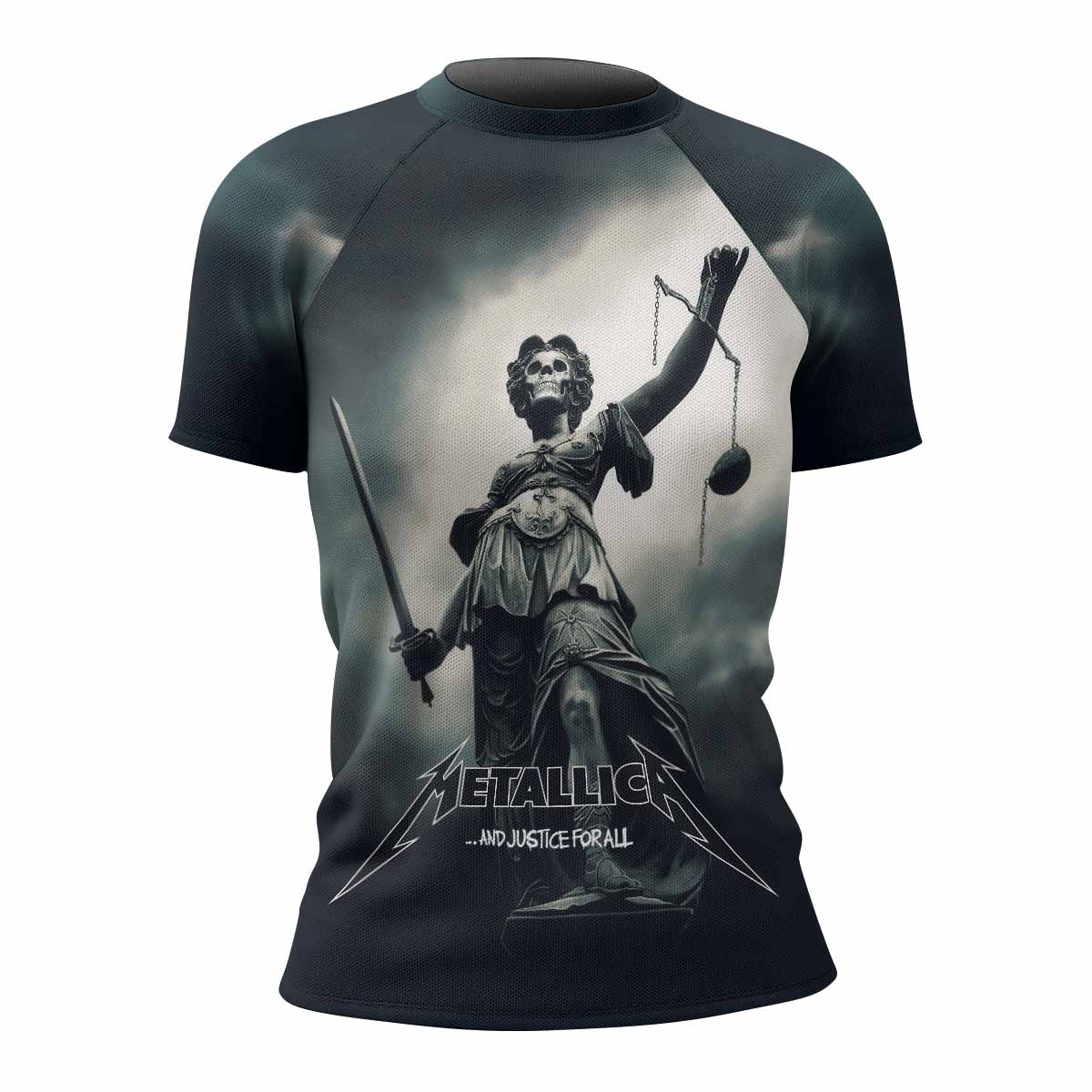 Metallica And Justice For All Women's Rash Guard Short Sleeve - front view mockup