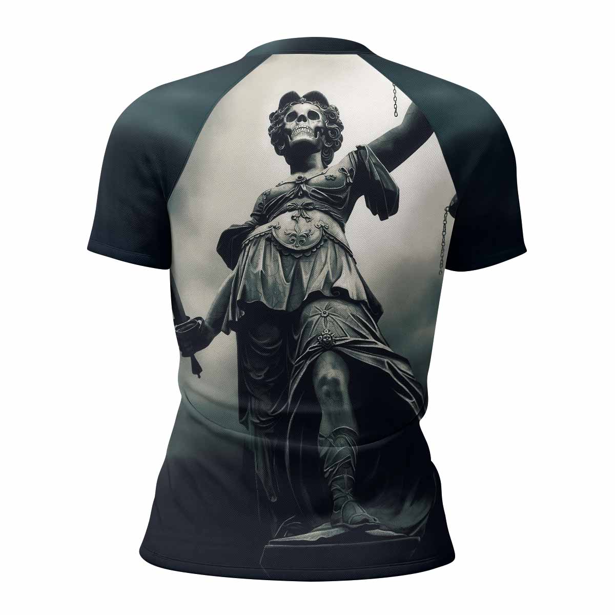 Metallica And Justice For All Women's Rash Guard Short Sleeve - back view mockup