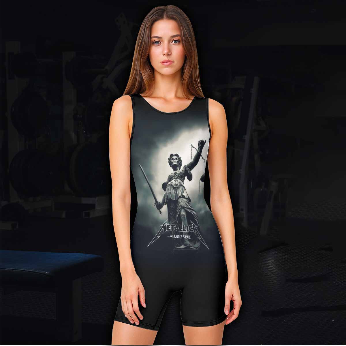 Metallica And Justice For All Wrestling Singlet - women's lifestyle view