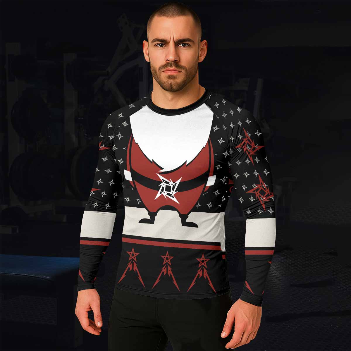 Metallica Enter Santaman Men's Rash Guard Long Sleeve - lifestyle view