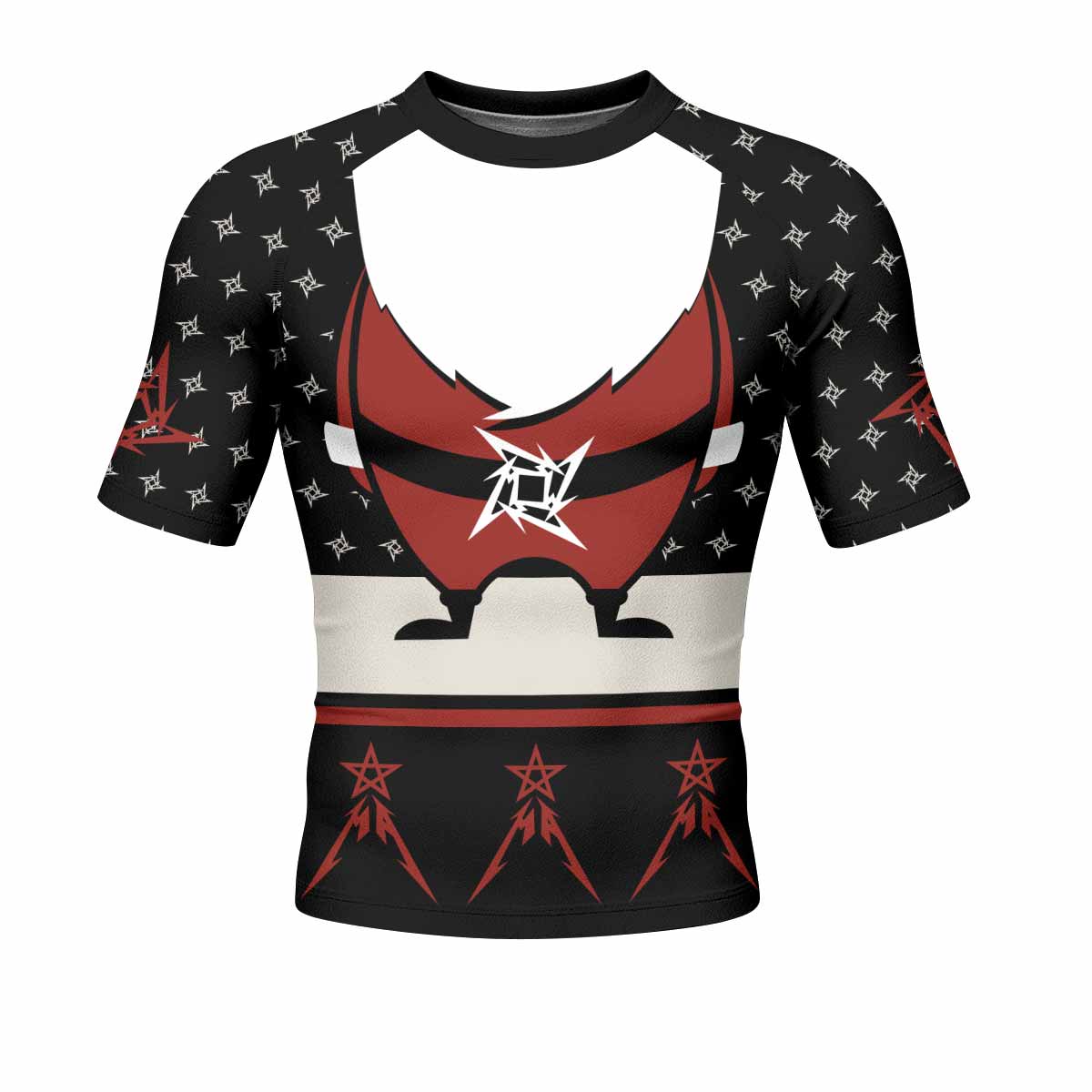 Metallica Enter Santaman Men's Rash Guard Short Sleeve - front view mockup
