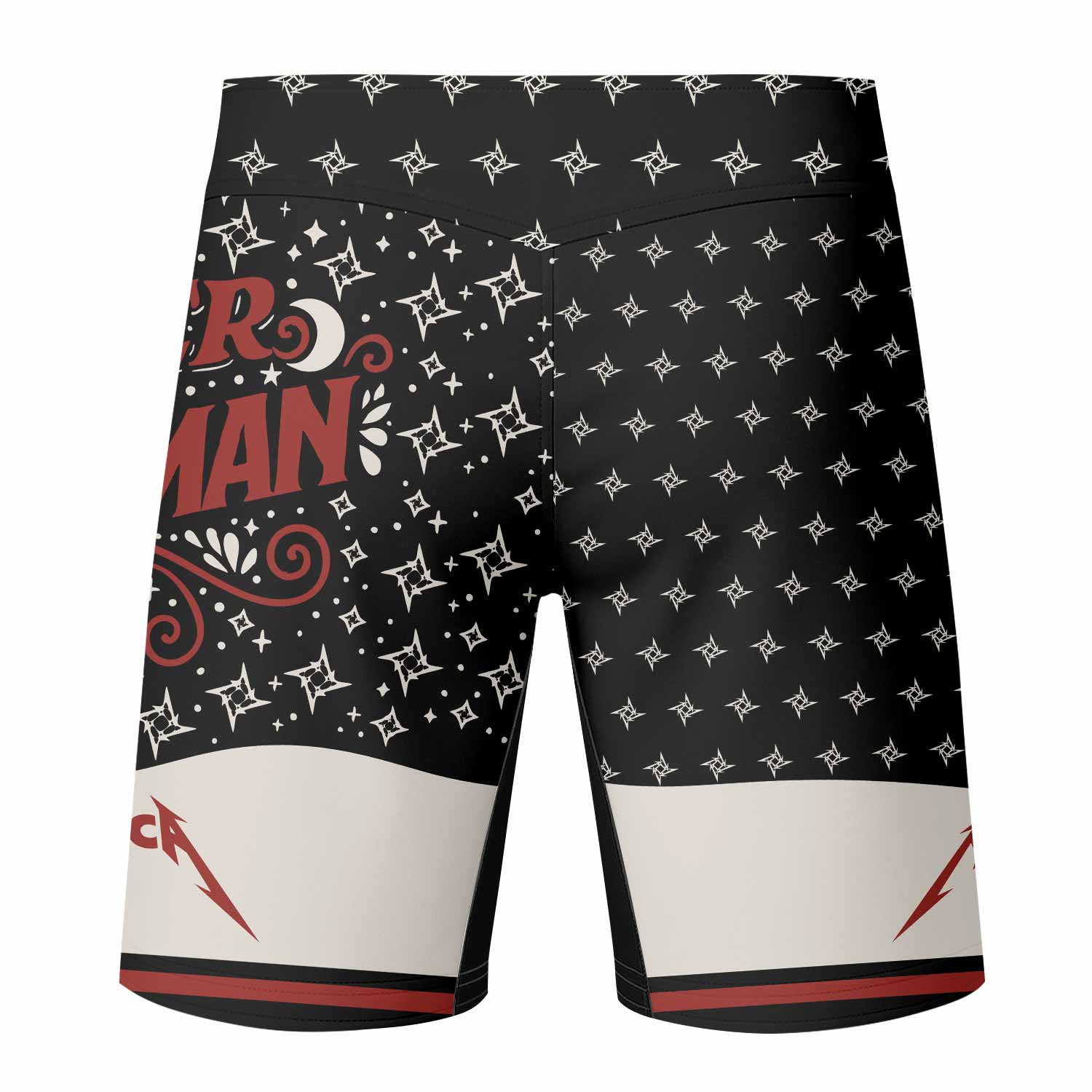 Metallica Enter Santaman Mixed Martial Arts Shorts - back view mockup