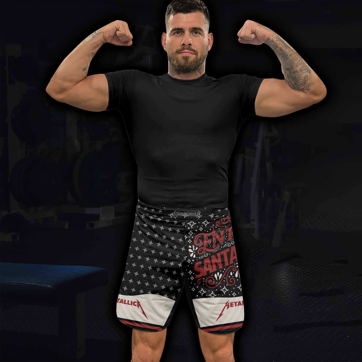 Metallica Enter Santaman Mixed Martial Arts Shorts - lifestyle view