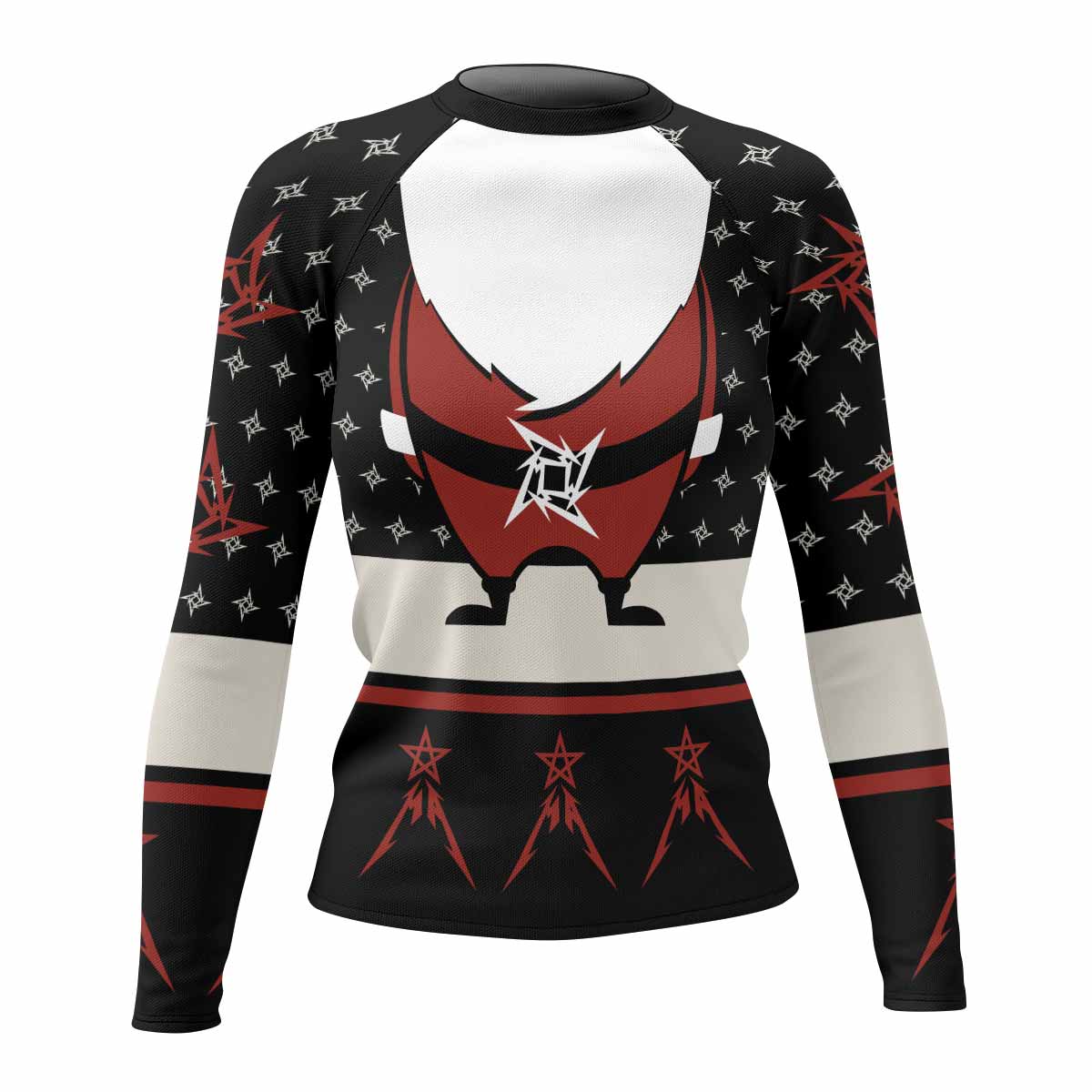 Metallica Enter Santaman Women's Rash Guard Long Sleeve - front view mockup